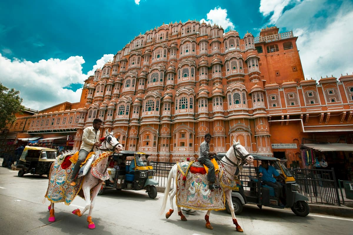 Street in front of Hawa Mahal, Jaipur