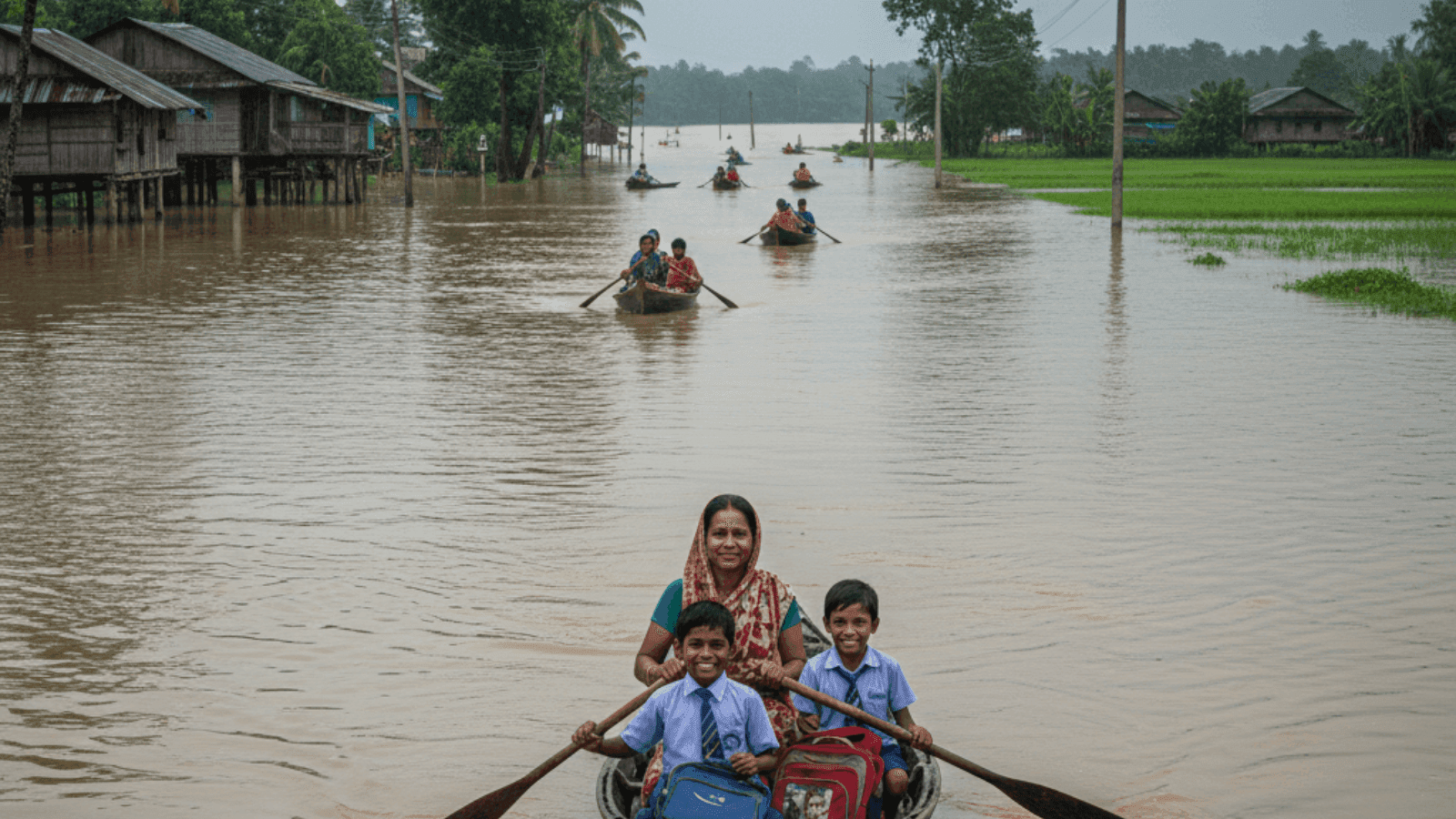 A Village Where the River Becomes a Road Every Monsoon